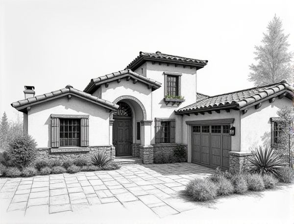 Mediterranean Home Design Featuring Hand-Painted Zellige Tile Accents in Modern Manufacturing