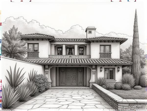 Mediterranean Home Design Showcasing Hand-Painted Zellige Tile Craftsmanship in Manufacturing
