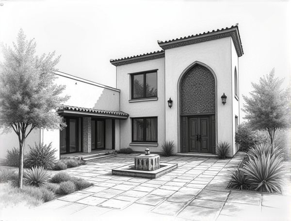 Mediterranean Home Design Featuring Moroccan Zellige Tilework in Modern Manufacturing