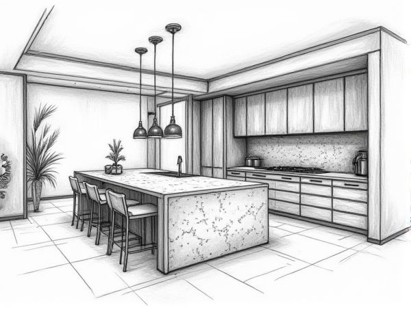 Memphis-Style Home Design: Showcasing Terrazzo-Clad Kitchen Islands in Modern Manufacturing
