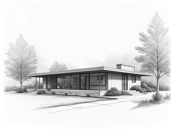 Mid-Century Modern Home Design Featuring Adaptive Smart Glass in Manufacturing: Style Meets Smart Technology