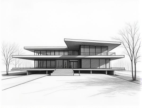 Mid-Century Modern Home Design Showcasing Cantilevered Volumes in Contemporary Manufacturing