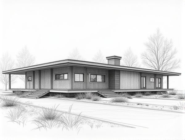 Mid-Century Modern Home Design with Off-Grid Solar Arrays for Sustainable Manufacturing