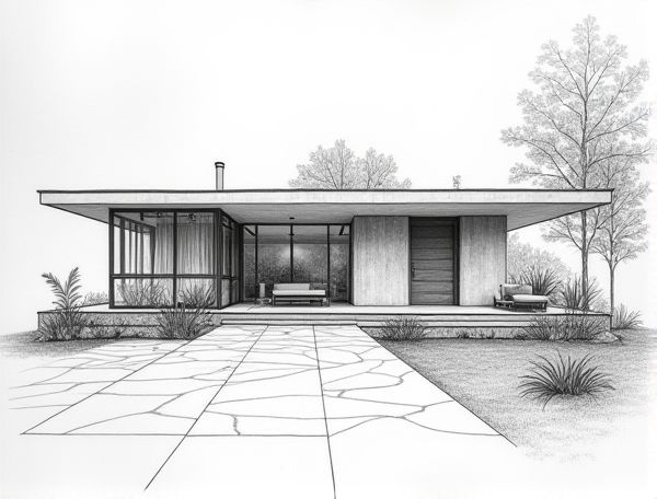 Mid-Century Modern Home Design Highlighting Terrazzo Flooring Techniques in Manufacturing