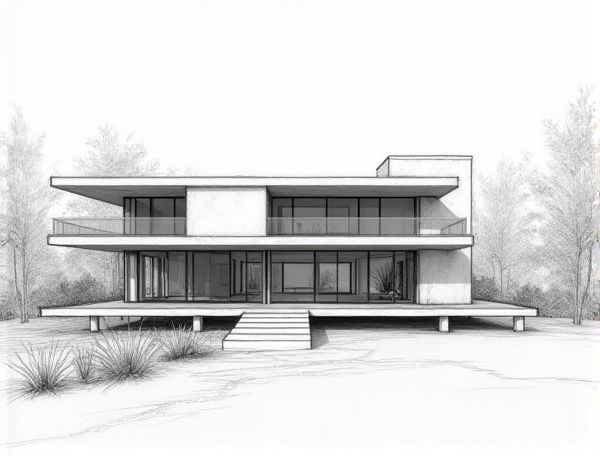 Minimalist Home Design Showcasing Adaptive Smart Glass Windows in Modern Manufacturing