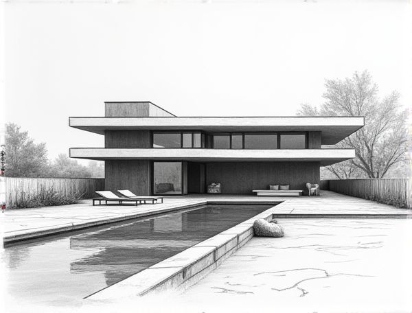 Minimalist Home Design Featuring Negative Edge Pool Solutions in Modern Manufacturing