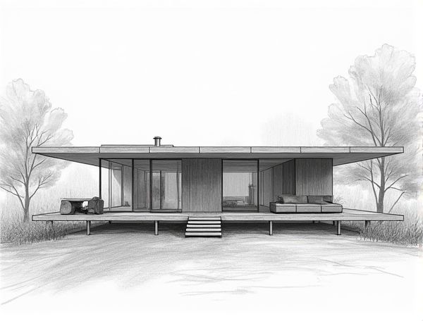 Minimalist Home Design Featuring Retractable Glass Walls for Innovative Manufacturing Spaces