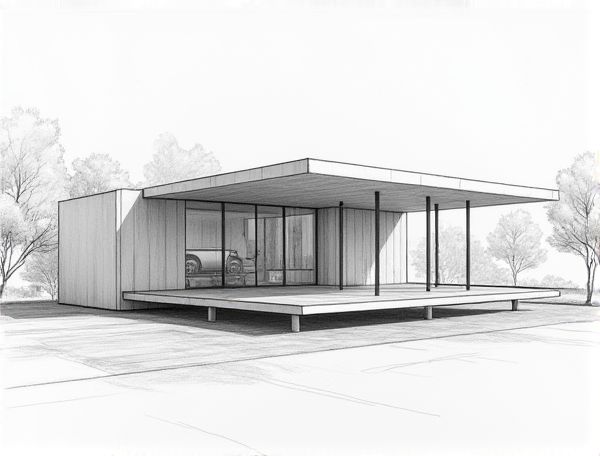 Minimalist Home Design with Translucent Polycarbonate Walls for Modern Manufacturing Spaces