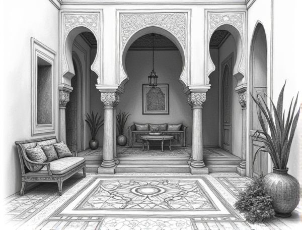 Moroccan Riad Home Design: Exploring Handcrafted Inlaid Zellige Tile Floors in Modern Manufacturing