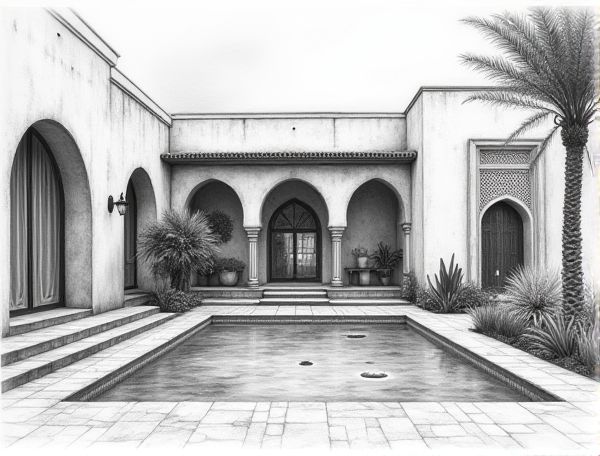 Discover Moroccan Riad Home Design: Interior Courtyard Fountains and Artisanal Craftsmanship in Modern Manufacturing