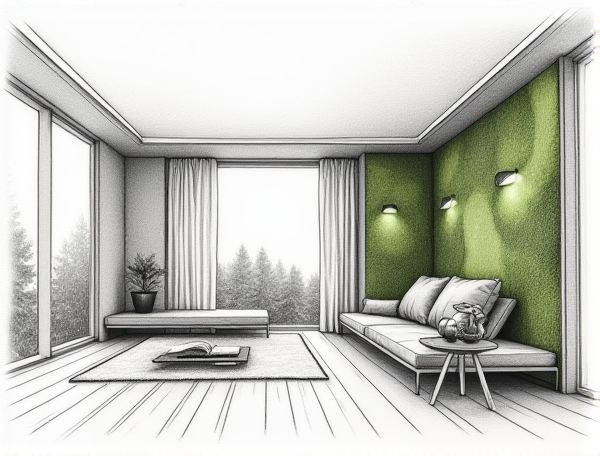 Nordic Minimalism Home Design Featuring Moss Wall Installations in Modern Manufacturing Spaces