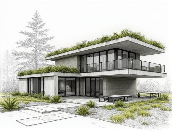 Organic Modern Home Design: Living Green Roofs in Residential Manufacturing