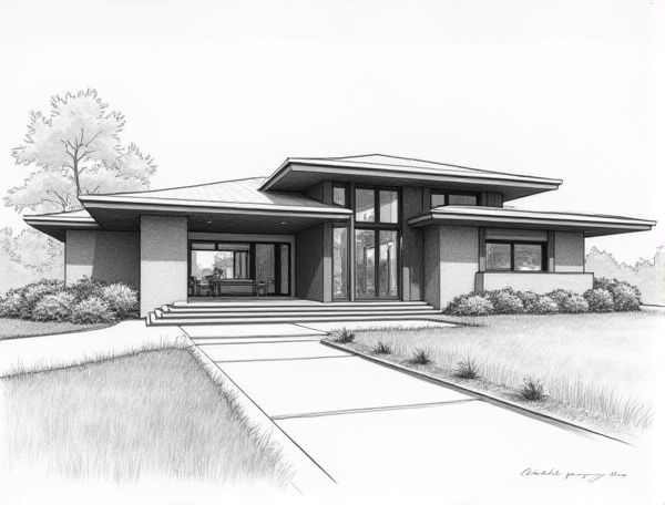 Prairie School Home Design: Showcasing Art Glass Window Panels in Modern Manufacturing