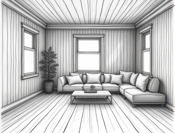 Scandinavian Farmhouse Home Design Featuring Limewashed Pine Paneling in Manufacturing: A Blend of Rustic Charm and Modern Craftsmanship