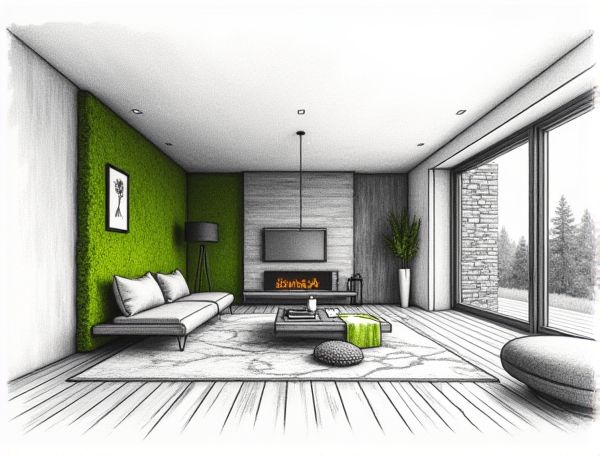 Scandinavian Home Design with Moss Feature Wall: Enhancing Modern Manufacturing Spaces