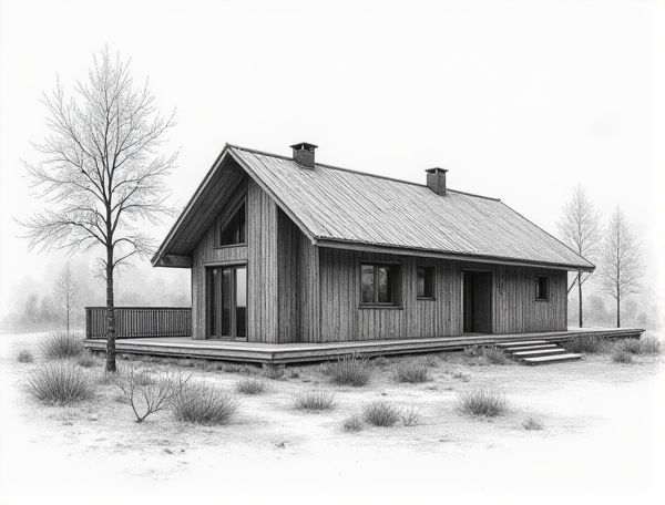 Scandinavian Home Design Featuring Shou Sugi Ban Wood Siding in Modern Manufacturing Practices
