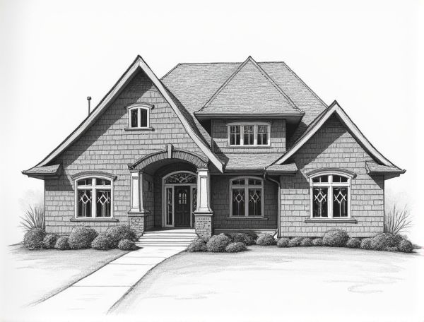 Shingle Style Home Design Featuring Diamond-Patterned Window Panes: Key Characteristics and Manufacturing Insights