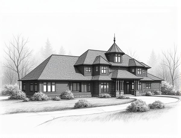 Shingle-Style Home Design Featuring Onion Dome Turrets: A Distinctive Approach in Modern Manufacturing