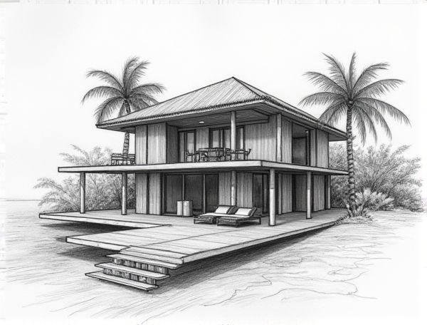 Tropical Modern Home Design: Exploring Floating Bamboo Stairs in Sustainable Manufacturing