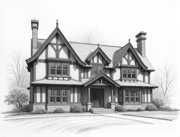 Tudor Revival Home Design: Exploring Original Timber, Wattle, and Daub Construction Techniques in Modern Manufacturing