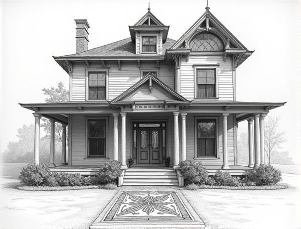 Victorian Home Design Showcasing Encaustic Tile Entryways in Modern Manufacturing