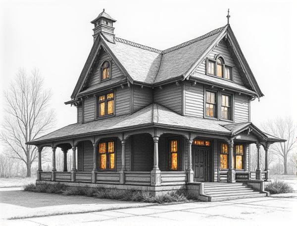 Victorian Home Design Showcasing Reclaimed Stained Glass Panels in Modern Manufacturing